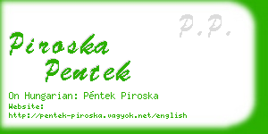 piroska pentek business card